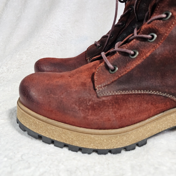 Taos Main Street Boot Leather Side Zip Combat Rugged Womens US 10 - Picture 2 of 15